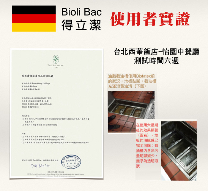 德國Biofatex Bioli Bac使用者實證,台北西華飯店 怡園中餐廳