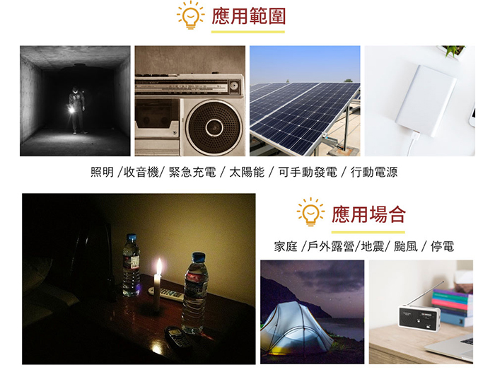 LED手搖充電式緊急照明手電筒 RD626 行動電源等停電場合