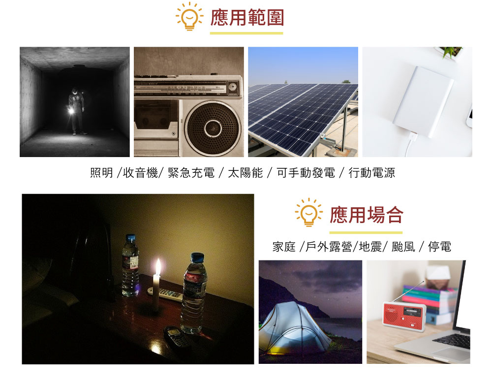 LED手搖充電式緊急照明手電筒 登山 防災包