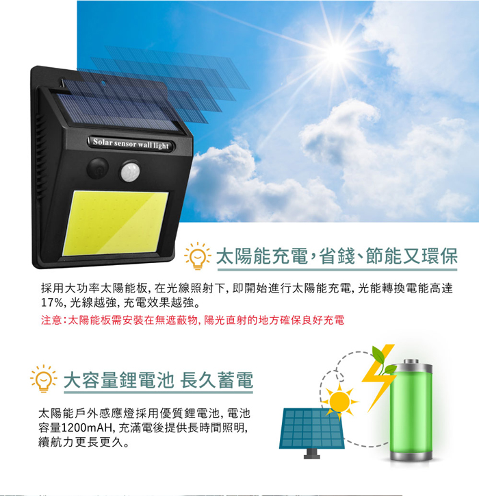 太陽能充電感應燈 節能又環保