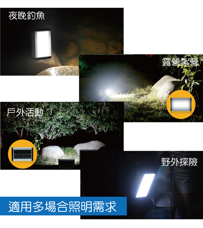 【多功能太陽能露營燈】太陽能充電、四段亮度模式、緊急警示燈