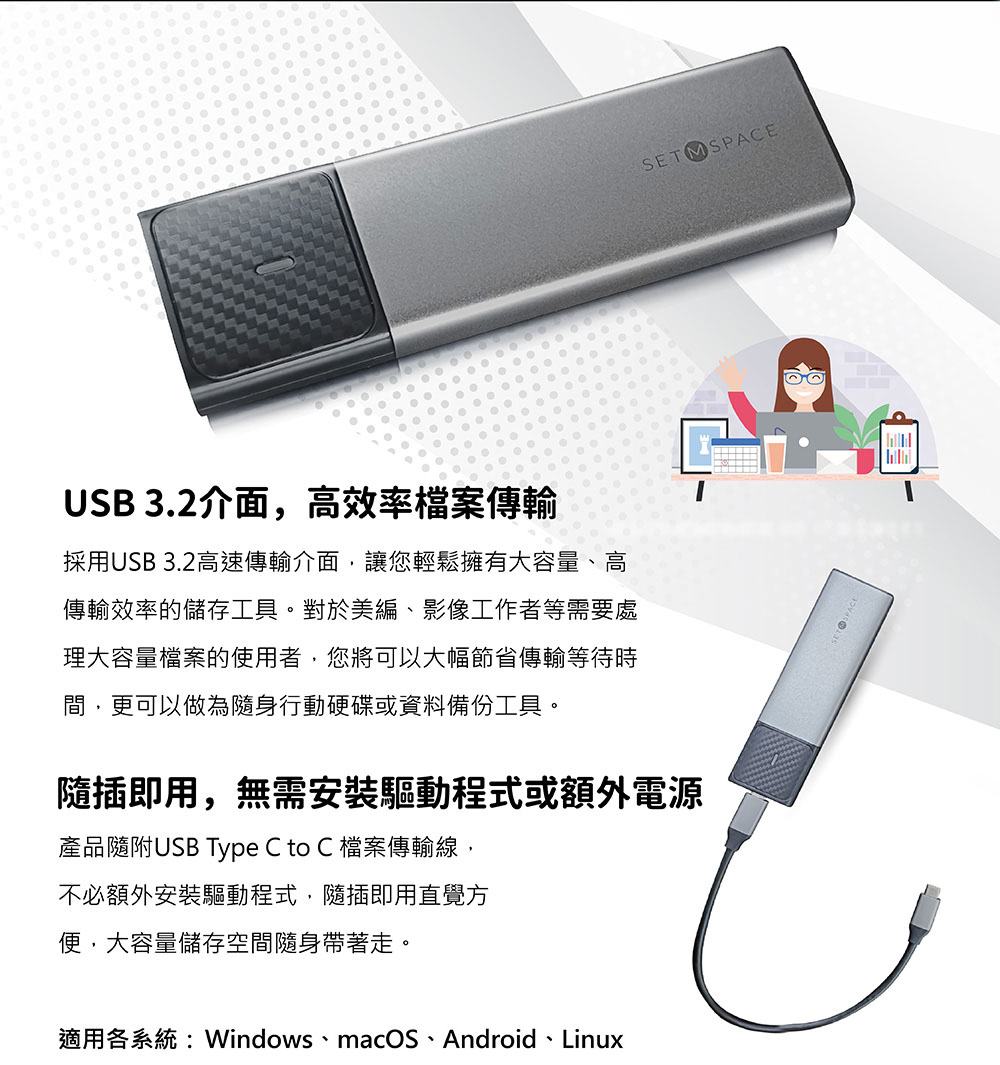 極速SSD固態硬碟外接盒 USB 3.2PCI-E 